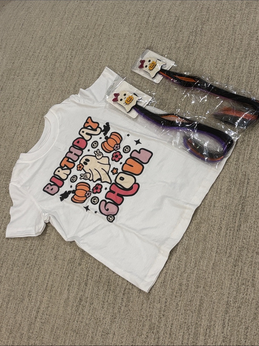 Rabbit Skins White "Birthday Ghoul" Kids Tee